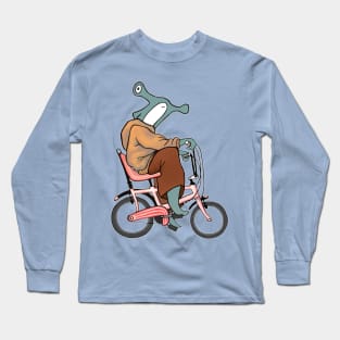 Hammerhead Shark Ridding a Banana Bike Long Sleeve T-Shirt